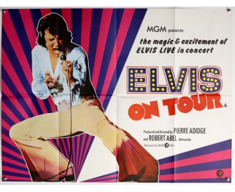 Elvis On Tour (1972) British Quad film poster for the Elvis Presley movie, folded, 30 x 40 inches. Provenance: From The Micha