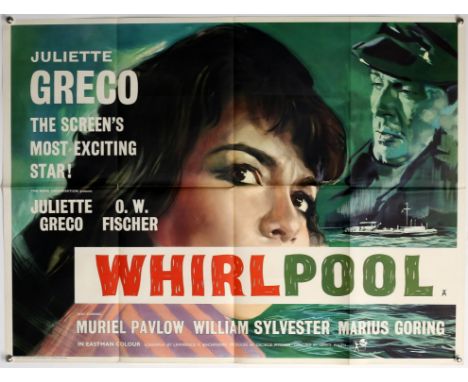 Whirlpool (1959) British Quad film poster, artwork by Renato Fratini, folded, 30 x 40 inches. Provenance: From The Michael Ar