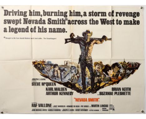 Nevada Smith (1966) British Quad film poster, starring Steve McQueen, folded, 30 x 40 inches. Provenance: From The Michael Ar