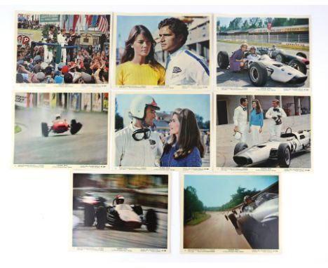 Grand Prix (1966) Set of 8 Front of House cards, 10 x 8 inches (8).Provenance: From The Michael Armstrong Cinema Collection.C