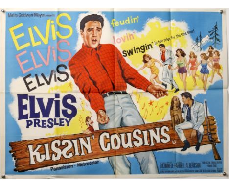 Elvis Presley Kissin Cousins (1964) British Quad film poster, folded, 30 x 40 inches. Provenance: From The Michael Armstrong 