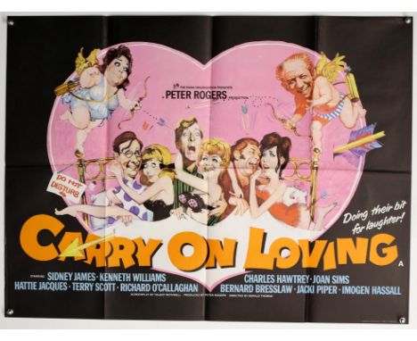 Carry on Loving (1970) British Quad film poster, artwork by Eric Pulford, folded 30 x 40 inches. Provenance: From The Michael