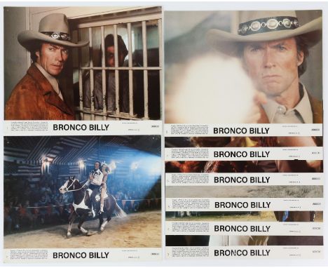4 Clint Eastwood related sets of Front of House cards including Bronco Billy (8), Where Eagles Dare (7), The Gauntlet (8), Th