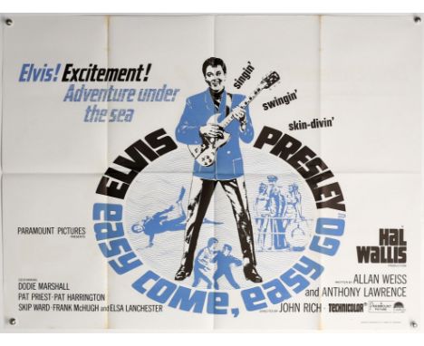 Elvis Presley Easy Come, Easy Go (1967) British Quad film poster, produced by Hal Wallis, folded, 30 x 40 inches. Provenance: