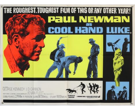 Cool Hand Luke (1967) British Quad film poster, starring Paul Newman, folded, 30 x 40 inches. Provenance: From The Michael Ar