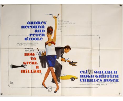 How to Steal a Million (1966) British Quad film poster, Heist-Comedy directed by William Wyler, starring Audrey Hepburn and P