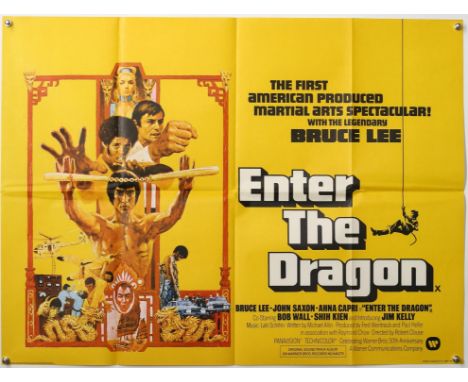 Enter The Dragon (1973) British Quad film poster, starring Bruce Lee, folded, 30 x 40 inches. Provenance: From The Michael Ar