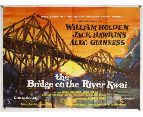 The Bridge on the River Kwai (R-1963) British Quad film poster, Academy Award release, folded, 30 x 40 inches. Provenance: Fr