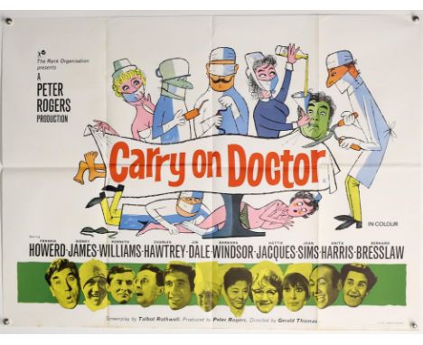 Carry on Doctor (1967) British Quad film poster, directed by Gerald Thomas, folded 30 x 40inches. Provenance: From The Michae