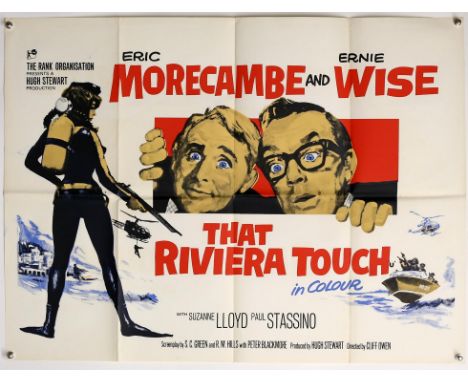 That Riviera Touch (1966) British Quad film poster, starring Morecambe & Wise, artwork by Renato Fratini, folded, 30 x 40 inc