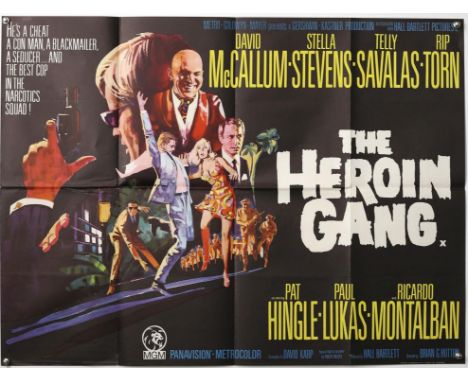 The Heroin Gang (1968) British Quad film poster, starring Telly Savalas, folded, 30 x 40 inches. Provenance: From The Michael