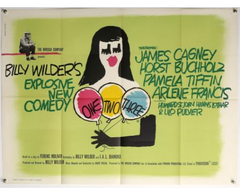 One, Two, Three (1961) British Quad film poster, directed by Billy Wilder with design by Saul Bass, folded, 30 x 40 inches. P