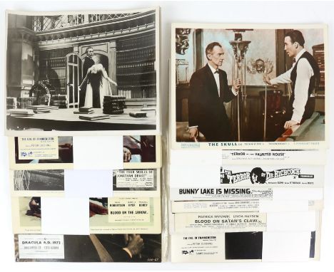 23 sets of horror-related Front of House cards/stills including The Skull starring Peter Cushing, Dracula starring Christophe