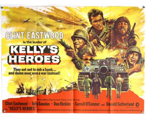 Kelly's Heroes (1970) British Quad film poster, starring Clint Eastwood & Telly Savalas, folded, 30 x 40 inches. Provenance: 