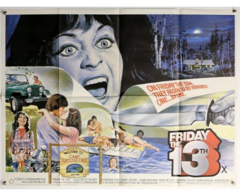 Friday The 13th (1980) British Quad film poster, Horror, folded, 30 x 40 inches. Provenance: From The Michael Armstrong Cinem