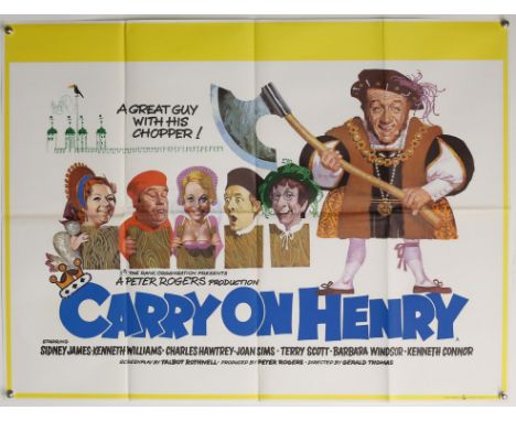 Carry on Henry (1971) British Quad film poster, starring Sidney James & Joan Sims, folded, 30 x 40 inches. Provenance: From T