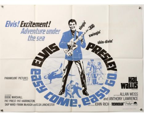 Elvis Presley Easy Come, Easy Go (1967) British Quad film poster, folded, 30 x 40 inches. Provenance: From The Michael Armstr