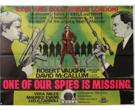 One of Our Spies is Missing (1966) British Quad film poster,from The Man From UNCLE series, folded, 30 x 40 inches. Provenanc