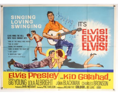 Elvis Presley Kid Galahad (1962) British Quad film poster, folded, 30 x 40 inches. Provenance: From The Michael Armstrong Cin