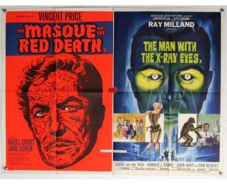 The Masque of the Red Death / The Man with the X-Ray Eyes (1960s) British Quad double bill film poster, showing the iconic Ra
