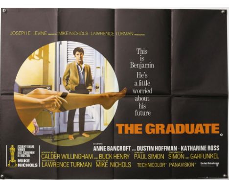 The Graduate (1967) British Quad film poster, starring Dustin Hoffman, folded, 30 x 40 inches. Provenance: From The Michael A