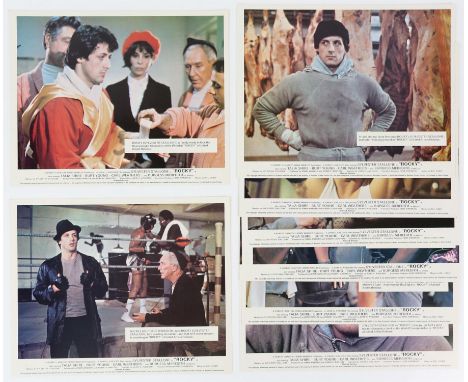 8 Sylvester Stallone related sets of Front of House cards including Rocky, Rocky II, Rocky III, Cobra, Escape to Victory, Fir