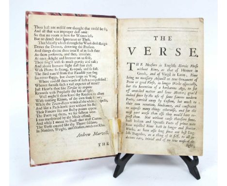 Milton [John]: Paradise Lost, a poem in twelve books, the eighthy edition, printed for Jacob Tenson, with Grays Inn Gate 1707