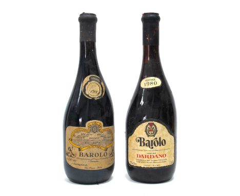 Wine - Barolo F.lli Dogliani 1981, 750ml., 13% Vol.; Barolo Dardano Vintage 1980, 75cl., 13% Vol. (2)