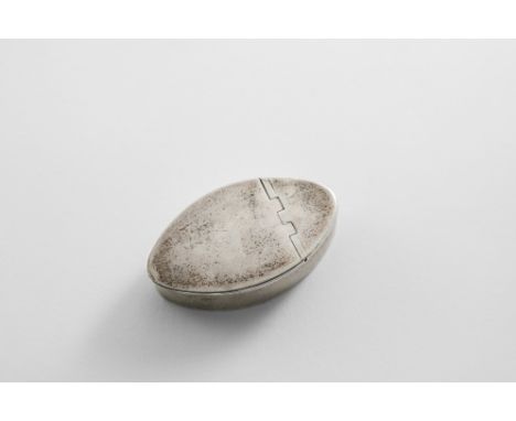 A GEORGE III IRISH SNUFF BOX of plain navette outline with a flush hinge, by an unascribed maker "ER" (incuse), Dublin 1796; 