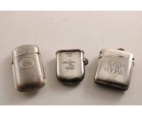 A LATE VICTORIAN SILVER "UNITY PATENT" VESTA CASE &amp; CIGAR CUTTER initialled by Horton &amp; Allday. Birmingham 1901, a Vi