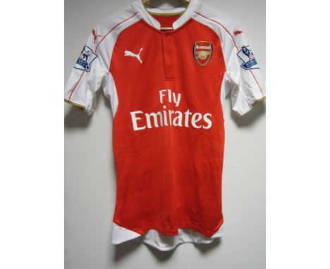 MATCH WORN SHIRT / HECTOR BELLERIN / ARSENAL        Red with white short sleeve shirt worn in season 2015/16. Authenticated b