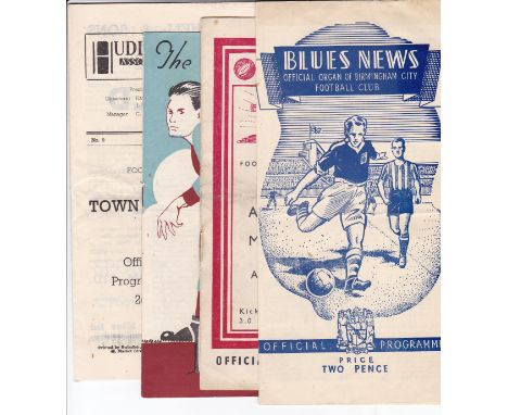 MIDDLESBROUGH       Four away programmes for season 1948/9 v. Arsenal horizontal fold and slight tear, Birmingham horizontal 