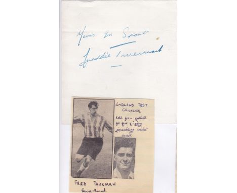 FREDDIE TRUEMAN    Newspaper picture of Freddie Trueman in Lincoln City strip. Fred contemplated a career as a footballer bef