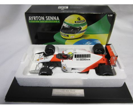 F1 MODEL CARS - AYRTON SENNA        Issued by Minichamps Lang, a 1:18 scale F1 McLaren Honda MP4-6 1991 Third World Champions