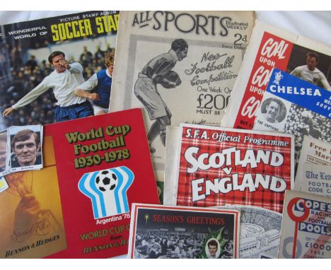 FOOTBALL MISCELLANY    Collection of items, programme, Scotland v England 56 (slight wear along fold), Wonderful World of Soc