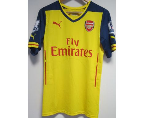 MATCH WORN SHIRT / DANNY WELBECK / ARSENAL        Yellow short sleeve shirt worn in season 2014/15. Authenticated by a reliab