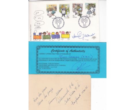 JIMMY GREAVES   Postal first day cover dated 1979 signed on the front in ink by Jimmy Greaves , plus an album page signed by 