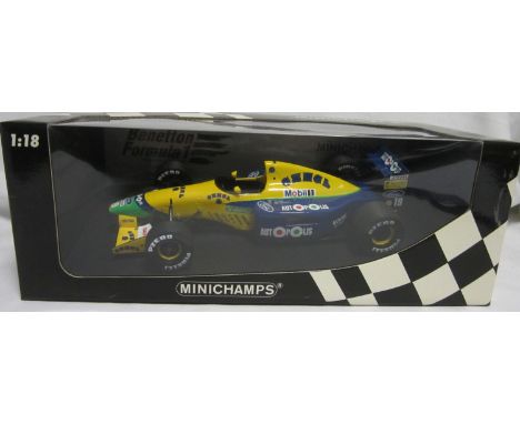 F1 MODEL CARS - MICHAEL SCHUMACHER       Issued by Minichamps, 1:18 scale Benetton Ford B191 - 1991 including box.    Good