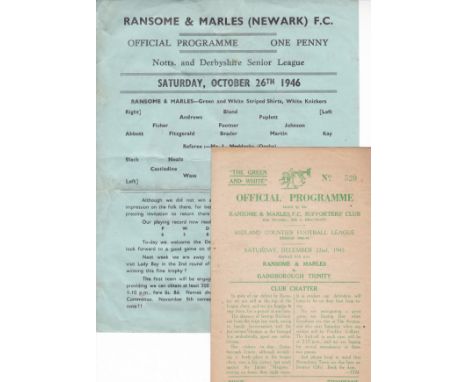 RANSOME & MARLES 45 & 46    Four Ransome and Marles home programmes, three are four page first team issues in the Midland Cou