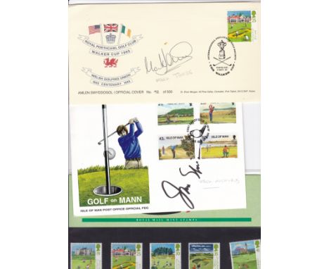 GOLF AUTOGRAPHS   Seven golf first day covers, four of which are signed, signatures are Jack Nicklaus, Bernard Gallacher, Lau