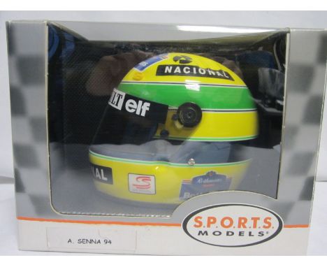 AYRTON SENNA MODEL HELMET       Issued by Sports Models, a Senna half scale replica helmet 1994 Williams F1 team including bo