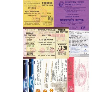 MANCHESTER UNITED TICKETS   Collection of United tickets, home v Ajax 29/9/76 (UEFA Cup), complete home ticket with counterfo