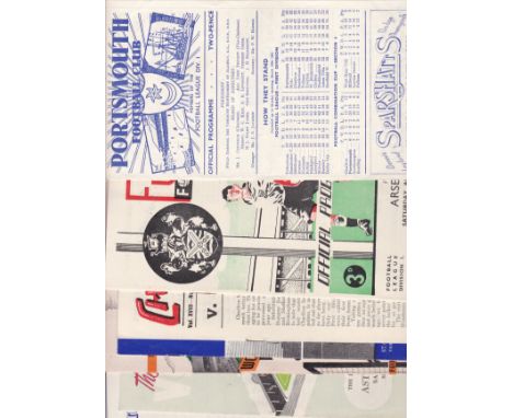 ARSENAL        Seven away programmes for season 1950/1 v. Portsmouth minor tears, Fulham, Charlton, Chelsea, Wolves, Aston Vi