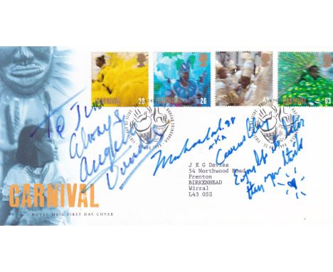 MUHAMMAD ALI AUTOGRAPH     A first day cover, Notting Hill Carnival 1998 signed by Angelo Dundee and Muhammad Ali who signed 