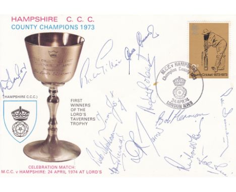 CRICKET-HAMPSHIRE 1974       First Day cover issued for MCC v Hampshire, at Lords which celebrates Hampshire being County Cha