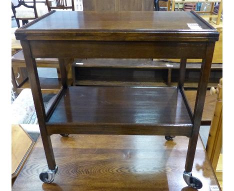 Foldover tea trolley/card table, 70 x 40 x 79 cm. Not available for in-house P&amp;P, contact Paul O'Hea at Mailboxes on 0192