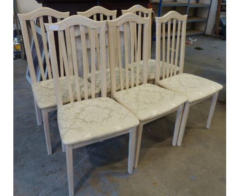 Set of six stick back dining chairs. Not available for in-house P&amp;P, contact Paul O'Hea at Mailboxes on 01925 659133 