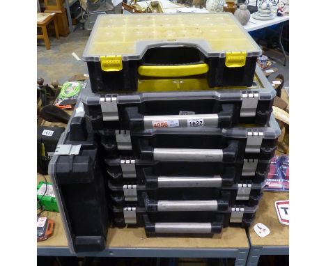 Seven Stanley fat max sectional tool boxes. Not available for in-house P&amp;P, contact Paul O'Hea at Mailboxes on 01925 6591