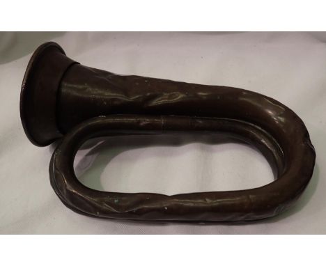 Henry Keat &amp; Son military bugle dated 1904, stamped with crows foot, lacking mouthpiece. P&amp;P Group 2 (£18+VAT for the