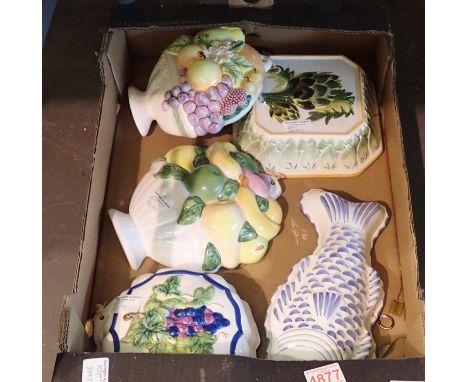 Six ceramic wall plaques, H: 25 cm. Not available for in-house P&amp;P, contact Paul O'Hea at Mailboxes on 01925 659133 
